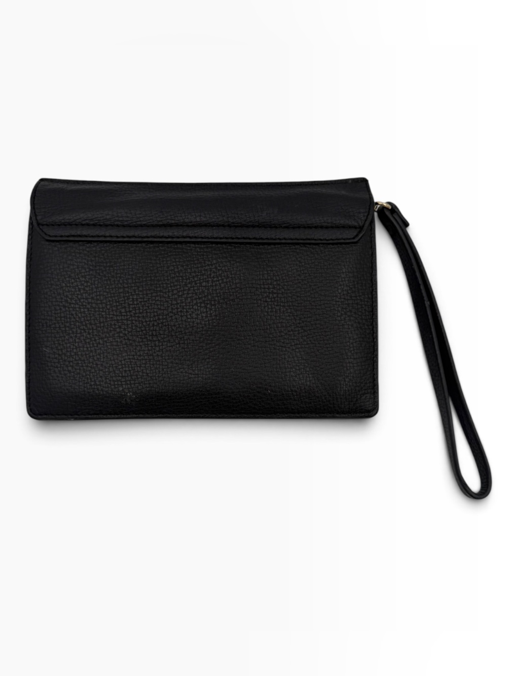 Kate Spade Black Pebbled Leather Envelope Wristlet Clutch Detachable Strap - Picture 2 of 10